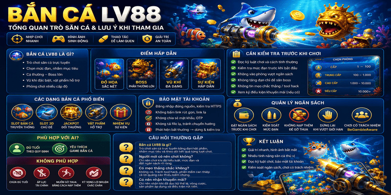 Bắn Cá LV88 – Tổng Quan Trò Săn Cá Và Lưu Ý Khi Tham Gia