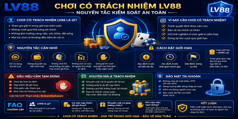 Chơi Có Trách Nhiệm LV88 – Nguyên Tắc Kiểm Soát An Toàn