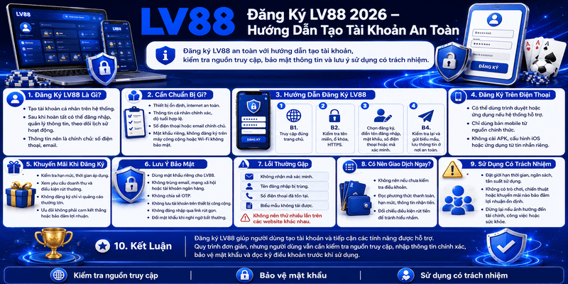 Đăng Ký LV88 2026 – Hướng Dẫn Tạo Tài Khoản An Toàn
