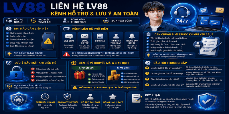 Liên Hệ LV88 – Kênh Hỗ Trợ Và Lưu Ý An Toàn