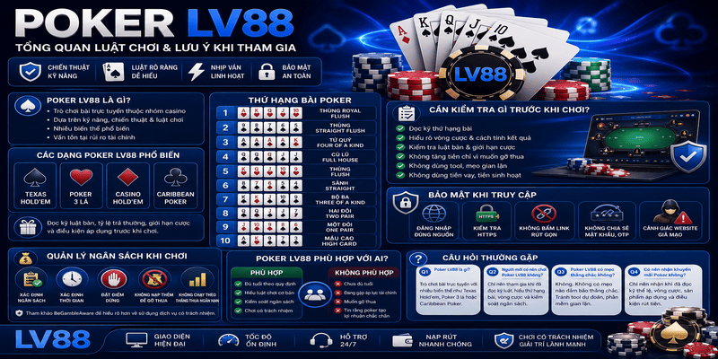 Poker LV88 – Tổng Quan Luật Chơi Và Lưu Ý Khi Tham Gia