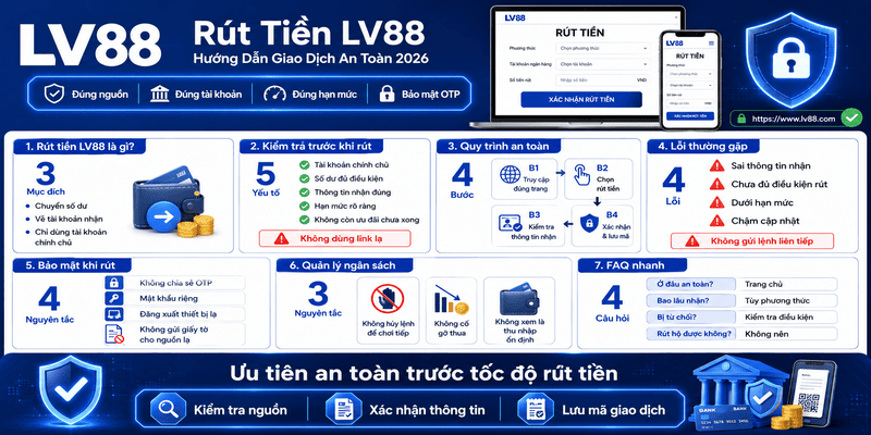 Rút Tiền LV88 – Hướng Dẫn Giao Dịch An Toàn 2026