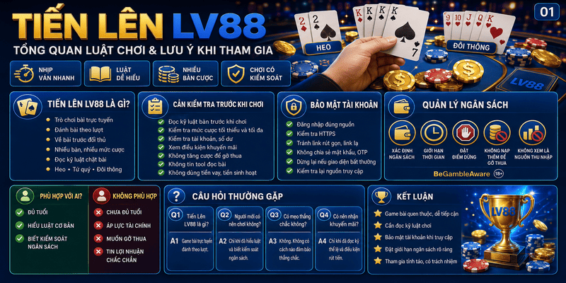 Tiến Lên LV88 – Tổng Quan Luật Chơi Và Lưu Ý Khi Tham Gia